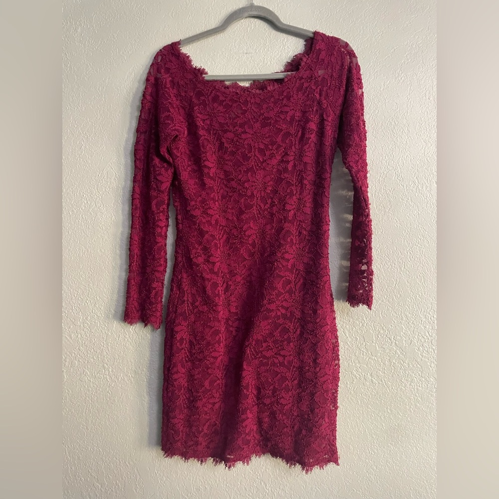 Wine lace dress